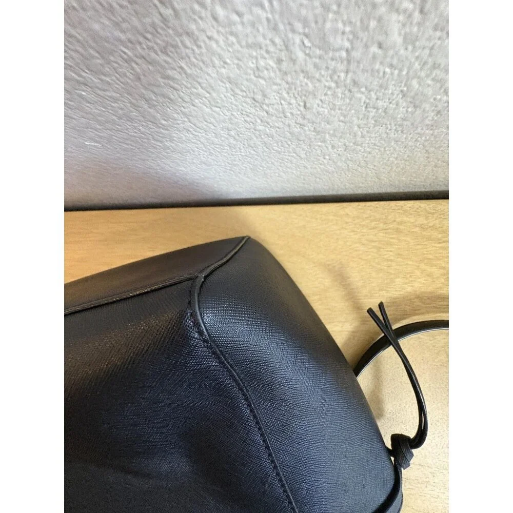 Kate Spade New York Satchel Bag Womens Black Leather Crossbody Purse Handbag